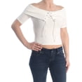 thumbnail image 1 of SAGE Womens Ivory Tie Off Shoulder Party Crop Top S, 1 of 2