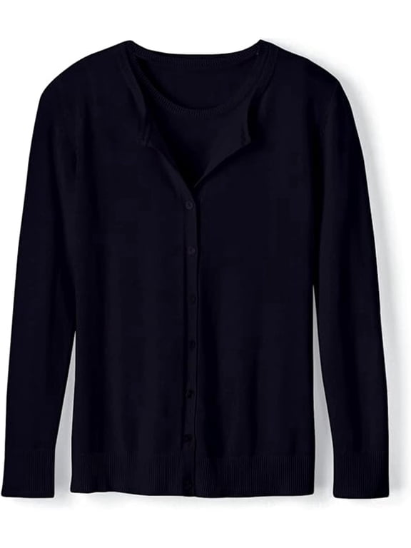 Caroline Cardigan and Shell Twinset | Women’s Button Down Sweater and Tank Top Set | Soft Knit | Long Sleeve | Black X Large