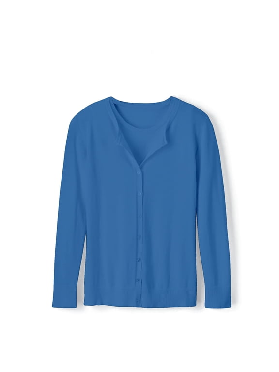 Caroline Cardigan and Shell Twinset | Women’s Button Down Sweater and Tank Top Set | Soft Knit | Long Sleeve | Clear Blue Medium Tall