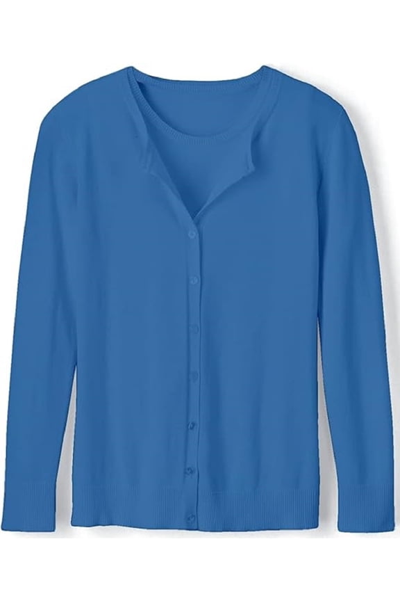 Caroline Cardigan and Shell Twinset | Women’s Button Down Sweater and Tank Top Set | Soft Knit | Long Sleeve | Clear Blue Medium