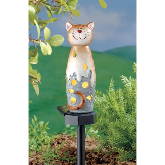 SAGEFINDS Cat Solar Stake | Decorative Outdoor LED Light | Planter, Flower Box, Pathway, Garden | Unique Gift for Cat Lovers