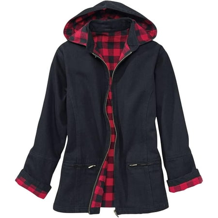SAGEFINDS Flannel Lined Denim Jacket Black - Medium