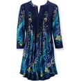 thumbnail image 1 of SAGEFINDS Paisley Pintuck Tunic for Women, Long Pullover Top with 3/4 Sleeves, Dressy Blouse, Casual Shirt, 1 of 8