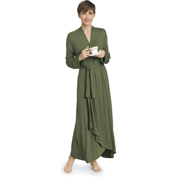 SAGEFINDS Rayon Made from Bamboo (94% Rayon from Bamboo, 6% Spandex) Long Wrap Robe for Women