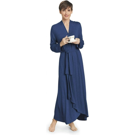 SAGEFINDS Rayon Made from Bamboo (94% Rayon from Bamboo, 6% Spandex) Long Wrap Robe for Women