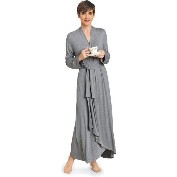 SAGEFINDS Rayon Made from Bamboo (94% Rayon from Bamboo, 6% Spandex) Long Wrap Robe for Women