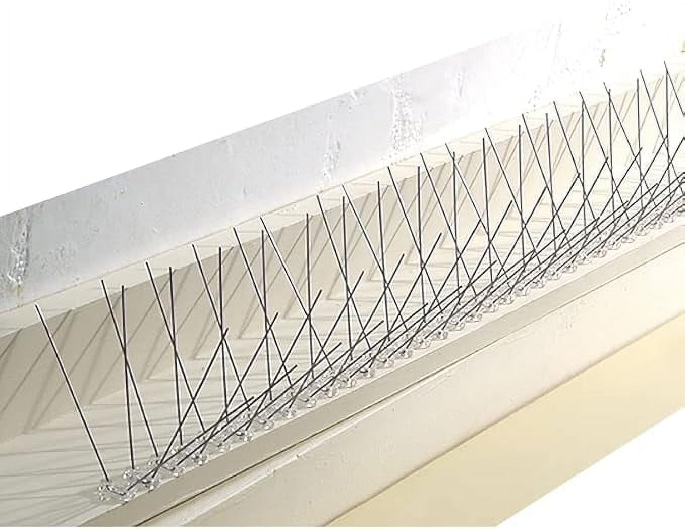 SAGEFINDS Stainless Steel Bird Repelling Spikes | Pack of 10 Deterrent Strips | 102” Total | Anti Pigeon, Crow, Small Birds Metal Spikes | Easy Installation | Flexible Base for Curved Surfaces