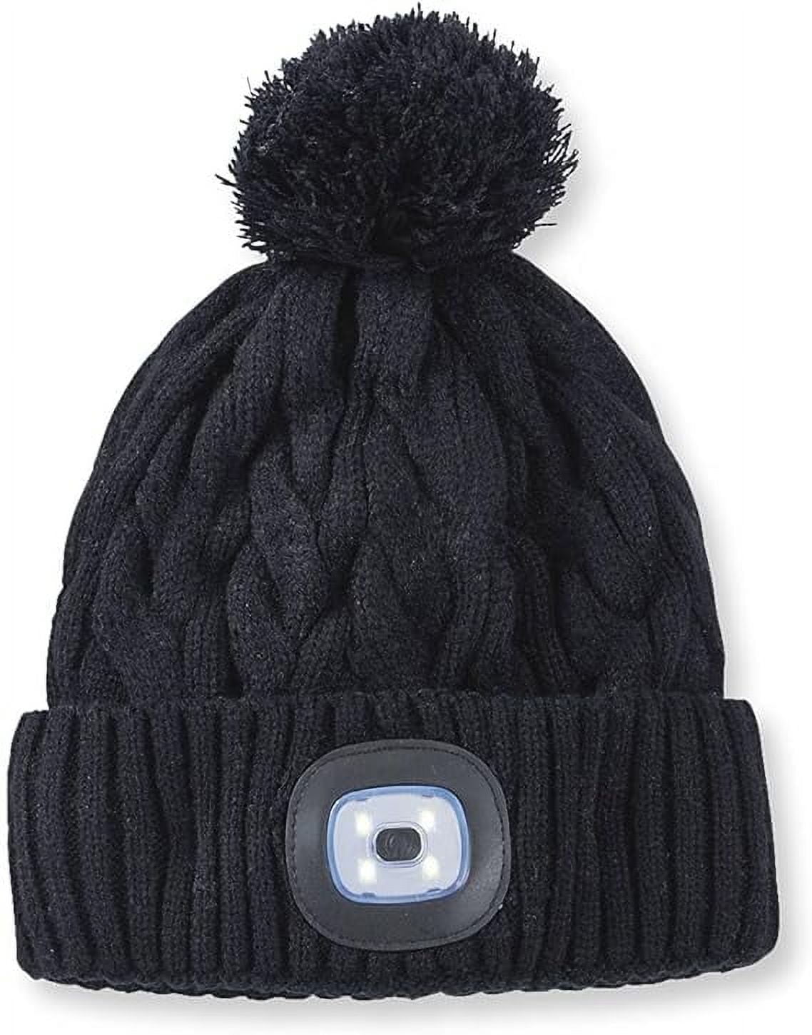 SAGEFINDS Unisex Beanie with Light, Pom-Pom Knit Hat with LED, USB Rechargeable Headlamp Cap for Men and Women