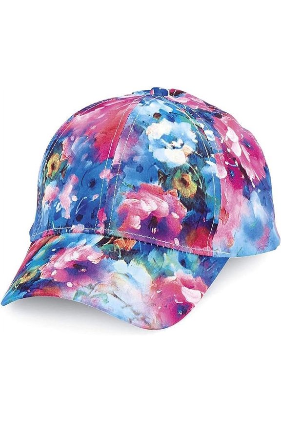 Watercolor Floral Print Baseball Cap | All-Over Print | Fashion Accessory | Adjusts to Fit