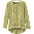 thumbnail image 1 of SAGEFINDS Women's Cotton Cable Knit Sweater, Casual Long Sleeve Pullover Top Knit Sweater for Women - Fern Small, 1 of 8