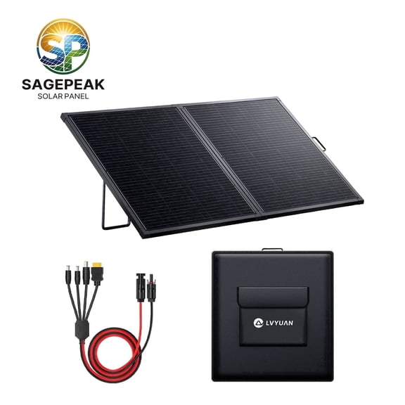 SAGEPEAK 200W Solar Panel Foldable Solar Charger 24.5% High Efficiency IP67 Waterproof Solar Panel Knit for Outdoor Camping, Travel, Climbing