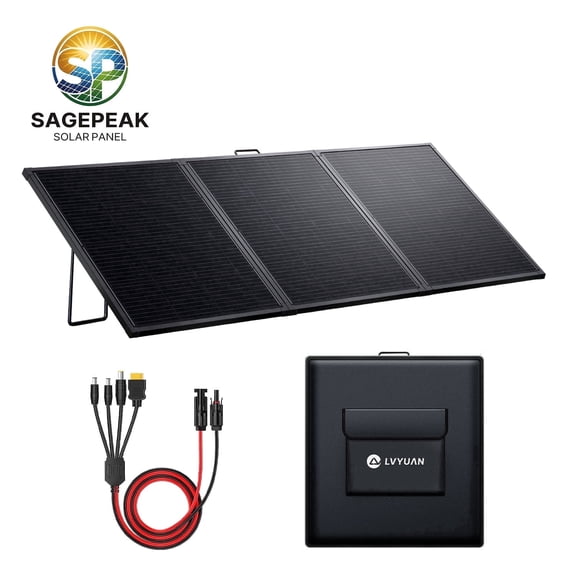SAGEPEAK 300W Solar Panel Foldable Solar Charger 24.5% High Efficiency IP67 Waterproof Solar Panel Knit for Outdoor Camping, Travel, Climbing