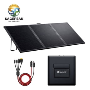 SAGEPEAK 300W Solar Panel Foldable Solar Charger 24.5% High Efficiency IP67 Waterproof Solar Panel Knit for Outdoor Camping, Travel, Climbing