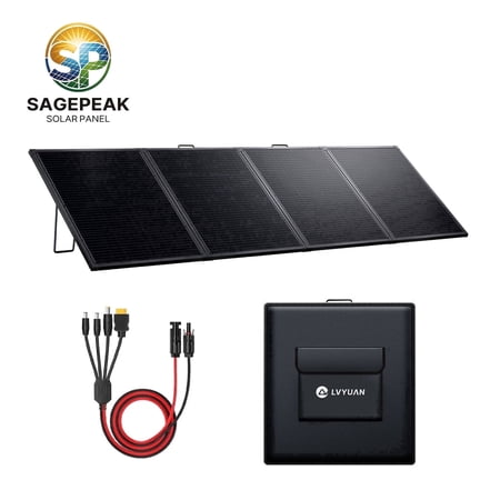 SAGEPEAK 400W Solar Panel Foldable Solar Charger 24.5% High Efficiency IP67 Waterproof Solar Panel Knit for Outdoor Camping, Travel, Climbing