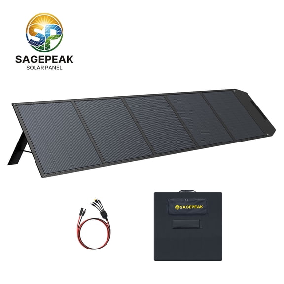 SAGEPEAK 500 Watt Solar Panel Foldable Solar Panel Charger with Adjustable Kickstands Portable Waterproof IP67 for Home, RV, Outdoor, Camping, Power Station, off Grid
