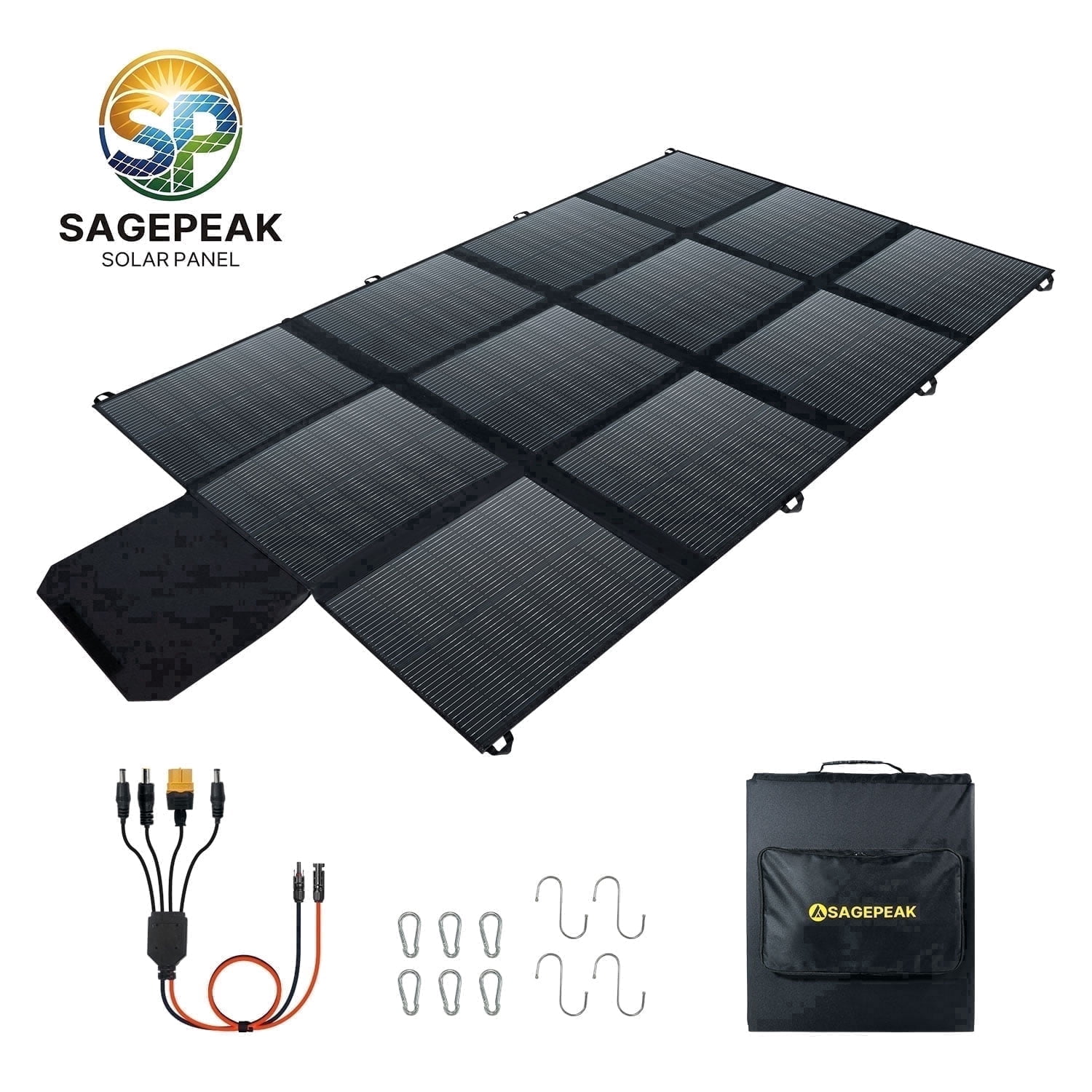 SAGEPEAK 500W Foldable Solar Panel, 23% High Efficiency IP67 Waterproof Solar Charger for Power Station, RV, Camping
