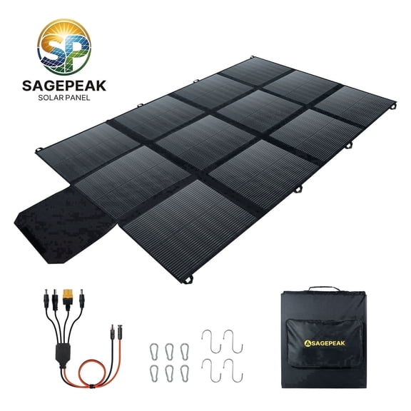 SAGEPEAK 500W Foldable Solar Panel, 23% High Efficiency IP67 Waterproof Solar Charger for Power Station, RV, Camping