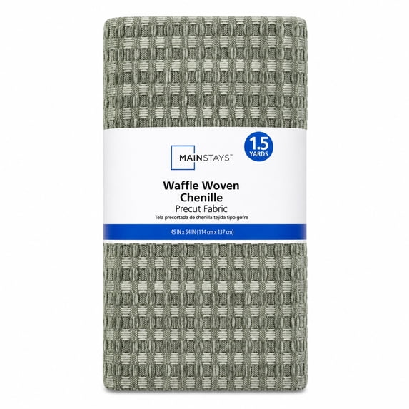 Mainstays 1.5 Yard 100% Polyester Waffle Woven Chenille, Sage, 54" Wide for Quilting & Sewing