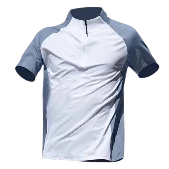 SAGH Pullover Golf Jacket Men Weather-Resistant Quarter Zip Athletic Tee Sun Shirts for Men White L