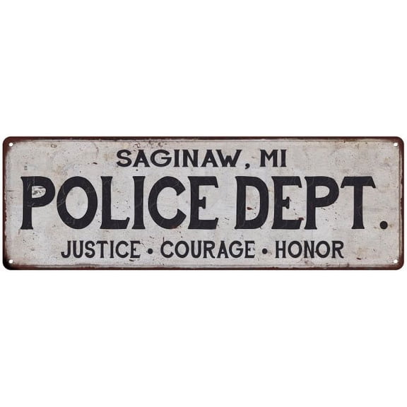 SAGINAW, MI POLICE DEPT. Home Decor Metal Sign Gift 6x18 206180012761