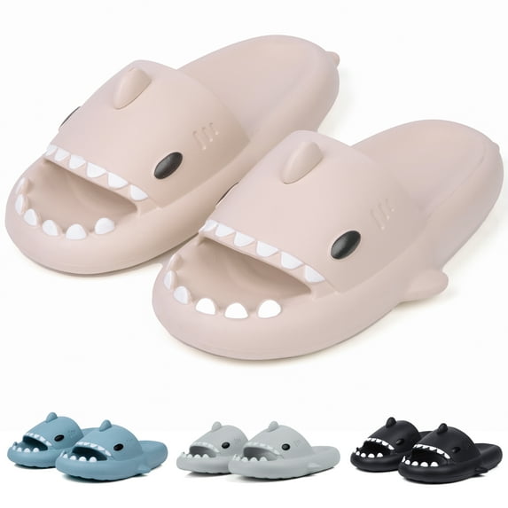 SAGUARO Cloud Shark Slides for Women Men Cute House Slippers Anti-Slip Shower Sandals Open Toe Casual Shoes