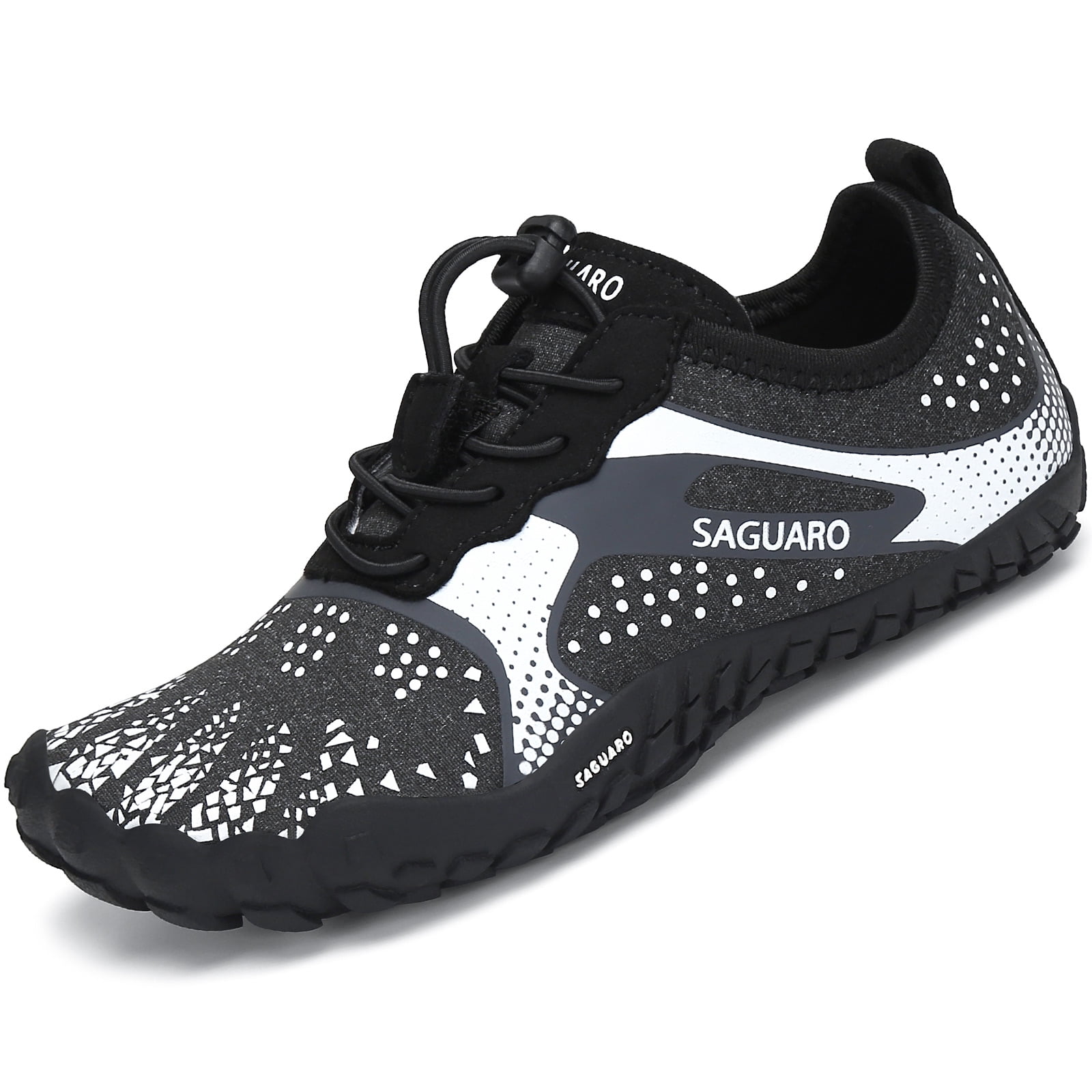 SAGUARO Unisex brede blotevoetenschoenen heren barefoot slip on sneaker dames ademend lichte wandelschoenen maat 36-48, wit, 41 EU