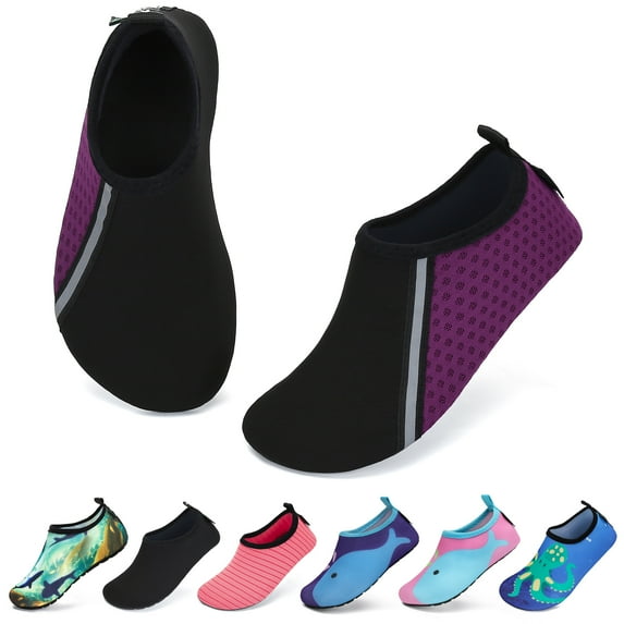 SAGUARO Unisex Kids Water Shoes Boys Girls Sports Aqua Socks Quick Dry Breathable Barefoot Skin Shoes for Outdoor Swimming Pool Beach
