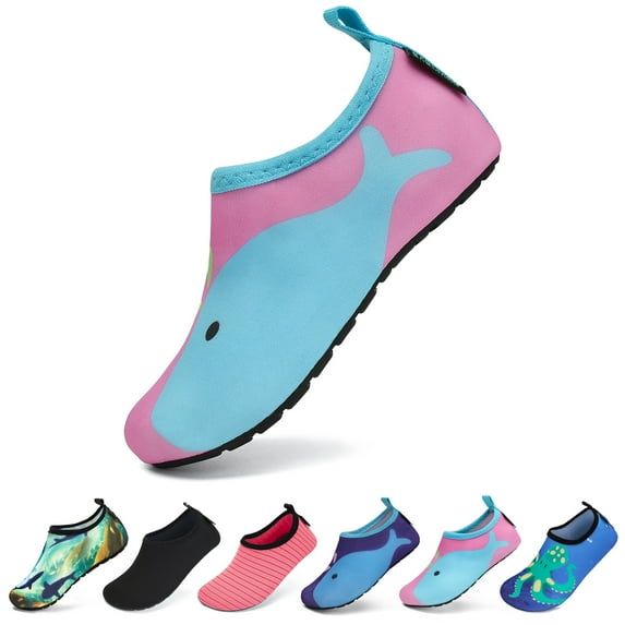 SAGUARO Unisex Kids Water Shoes Boys Girls Sports Aqua Socks Quick Dry Breathable Barefoot Skin Shoes for Outdoor Swimming Pool Beach