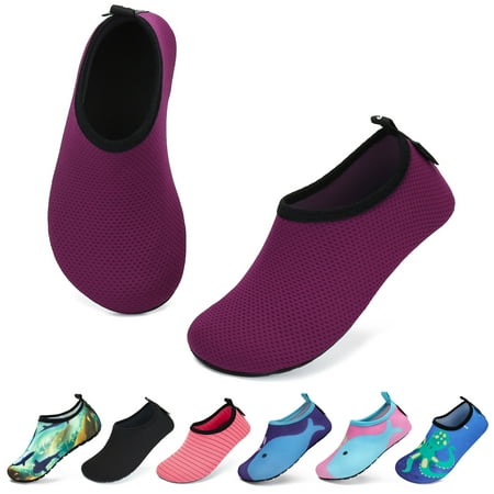 SAGUARO Unisex Kids Water Shoes Boys Girls Sports Aqua Socks Quick Dry Breathable Barefoot Skin Shoes for Outdoor Swimming Pool Beach