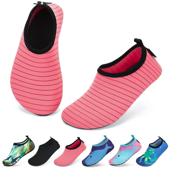 SAGUARO Unisex Kids Water Shoes Boys Girls Sports Aqua Socks Quick Dry Breathable Barefoot Skin Shoes for Outdoor Swimming Pool Beach
