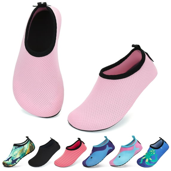 SAGUARO Unisex Kids Water Shoes Boys Girls Sports Aqua Socks Quick Dry Breathable Barefoot Skin Shoes for Outdoor Swimming Pool Beach