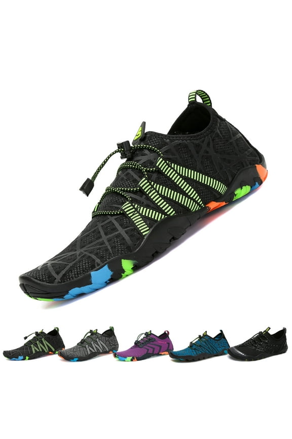 Womens Water Shoes Mens Aqua Shoes Quick Dry Sports Beach Swim Diving With Non-Slip Sole Black