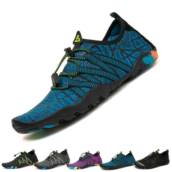 SAGUARO Womens Water Shoes Mens Aqua Shoes Quick Dry Sports Beach Swim Diving With Non-Slip Sole Blue