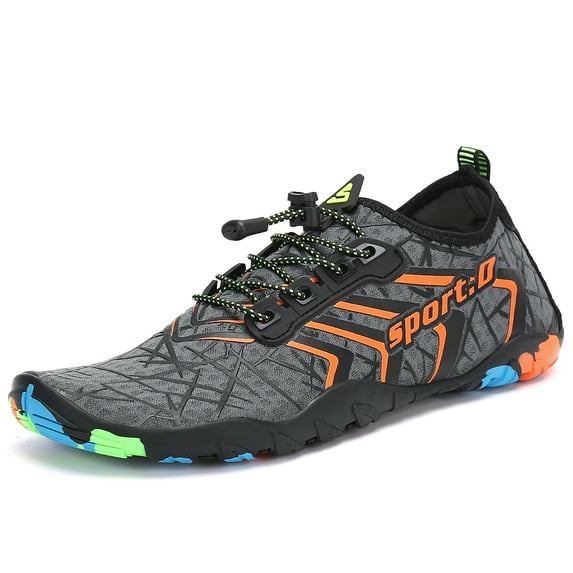 SAGUARO Womens Water Shoes Mens Aqua Shoes Quick Dry Sports Beach Swim Diving With Non-Slip Sole Gray