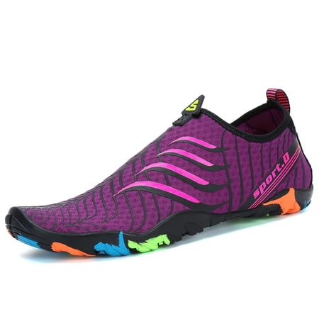 SAGUARO Womens Water Shoes Mens Aqua Shoes Quick Dry Sports Beach Swim Diving With Non-Slip Sole Purple