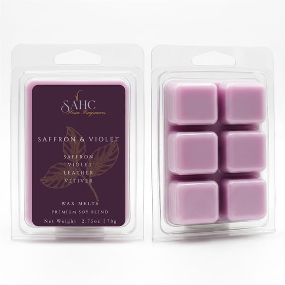 SAHC Saffron & Violet Wax Melts | Luxurious Scented Home Fragrance | Birthday Gift for Her Mother Day | Elegant Home Decor Wedding Party Gift Basket
