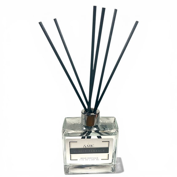 SAHC Sunlit Terrace Reed Diffuser - Elderflower, Amber & Cassis Premium Home Fragrance - 10" No-Flip Black Fiber Reeds - Home & Spa Dcor  Birthday Gift  her Mother's Day  Wedding Favors  (7oz