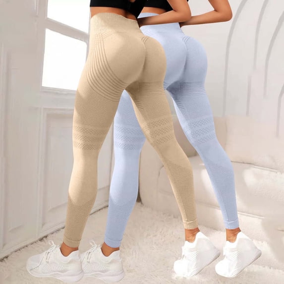 SAHFX Anti Cellulite Leggings for Women High Waisted Tummy Control Pants Gym Trousers Women 3D Cellulite Leggings Slimming Legging Seamless Scrunch Butt Yoga Pants No Front Seam Workout Pants