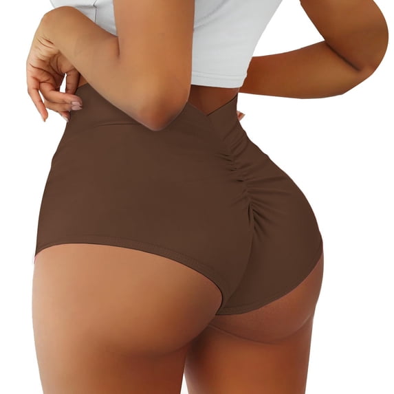 SAHFX Scrunch Booty Shorts for Women V Back High Waisted Yoga Shorts Cut Out Rave Bottoms Butt Lifting Short Mini Dance Hot Pants,Scrunch Butt Lifting Workout Gym Biker Yoga Running Shorts