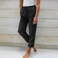 thumbnail image 1 of SAHFX Womens Cropped Pants Cotton Linen Tapered Pants Breathable Pant Long Pant Office Dress Work Slacks Pants Loose Fit Trousers High Waisted Drawstring Pant Resort Lounge Baggy Trousers, 1 of 5