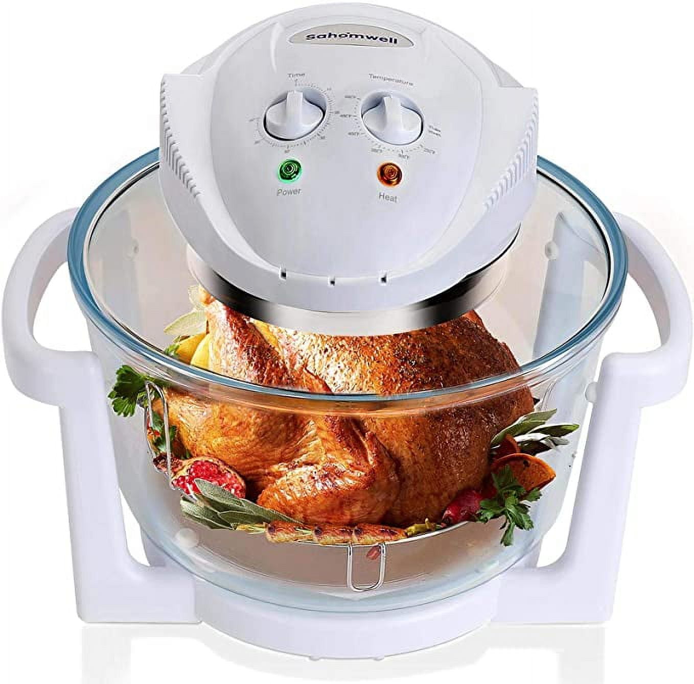Aroma Glass Air Fryer and Countertop Convection Oven with Powerful 360Crispy Technology (3 quart)