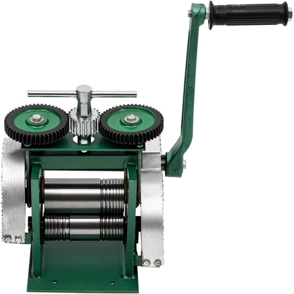 SAHUANIYE 85mm Manual Jewelry Press,Rolling Mill Sheet Metal Drawing Machine, Hand Gold and Silver Jewelry Press, Combined Rolling Machine Jewelry Tools/Equipment (Green)