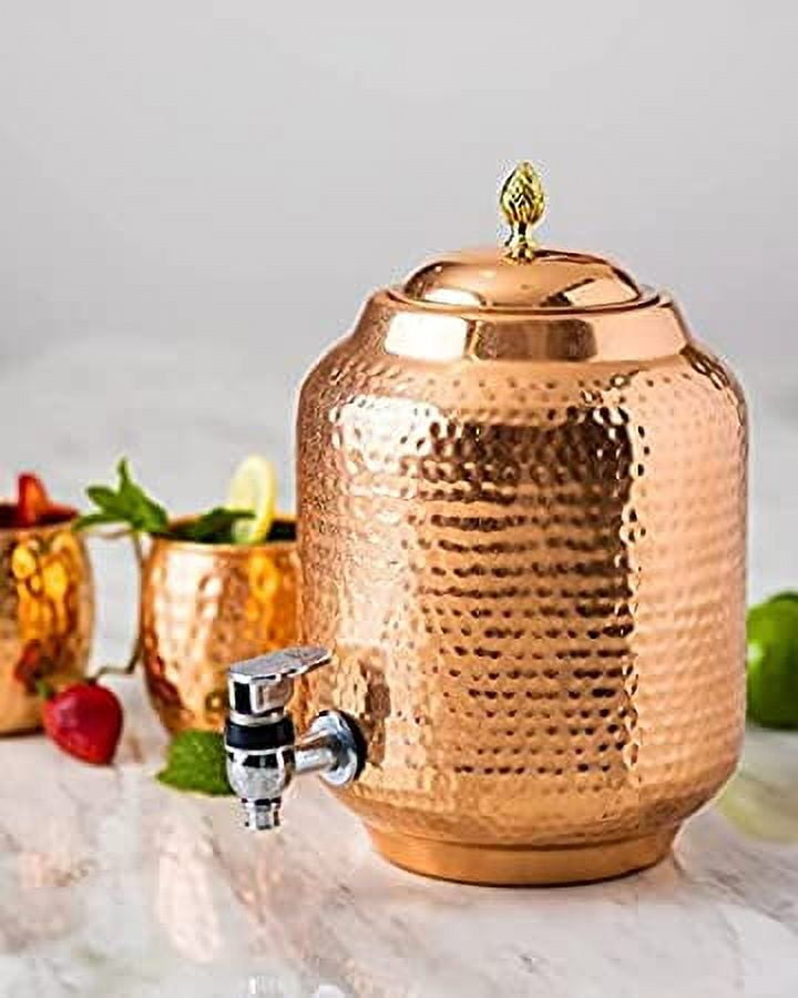 SAI DECORATIVE 5 Litre Beautiful Hammered Design Copper Water Dispenser ...