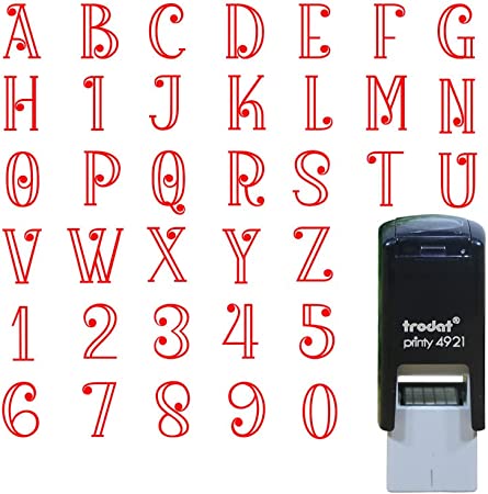 SAI DECORATIVE A to Z Alphabet or 0-9 Numbers Self Inking Initial ...