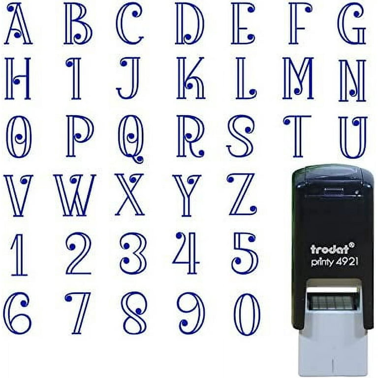 SAI DECORATIVE A to Z Alphabet or 0-9 Numbers Self Inking Initial Rubber  Stamp, Monogram Rubber Stamp, Initial H Blue