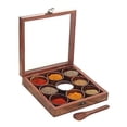 thumbnail image 1 of SAI DECORATIVE Beautiful Wooden Masala Box & Spice Jar (9 Round Containers), 1 of 3