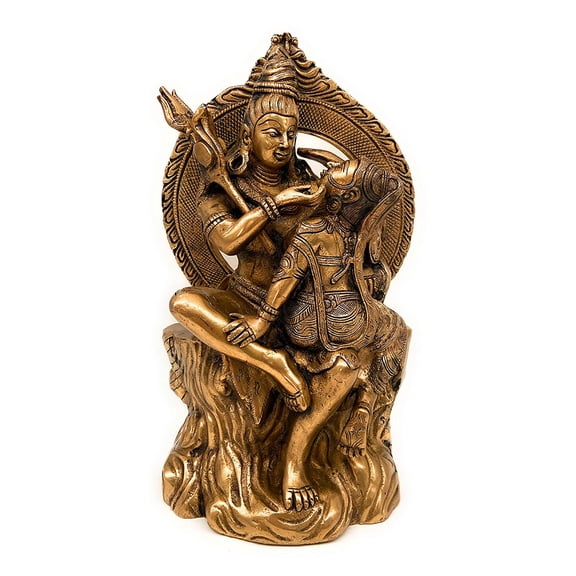 SAI DECORATIVE Brass Shiva Parvati Bhagwan | Shivshankar Parvati |Idol Statue Sculpture, Height:-12.5 Inches