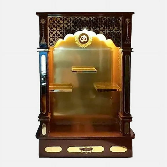 SAI DECORATIVE Designer Wooden Mandir for Home/Temple Home/Pooja Mandir with Lights (Size-H-18”XW-12”XD-10”)