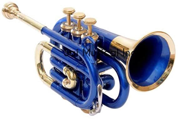 SAI MUSICAL POCKET TRUMPET Bb PITCH COPPER LACQUERED WITH FREE HARD CASE + MOUTHPIECE