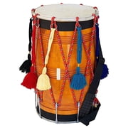 SAI Musicals Bhangra Dhol-Straight, Mango Wood, Natural, Padded Bag GREAT
